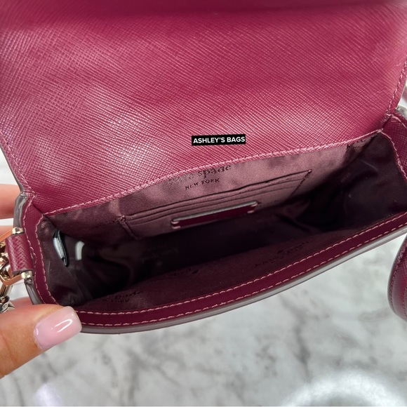 Kate Spade Staci Square Crossbody Handbag In Deep Berry - Picture 9 of 14